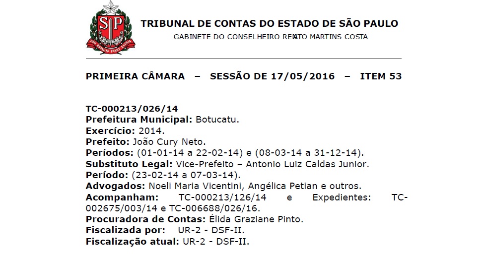 Parecer do TCE referente ao exercício de 2014 do município, está disponível para consulta na Câmara